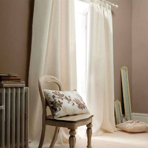 Catherine Lansfield Faux Silk Pencil Pleat Lined Curtains