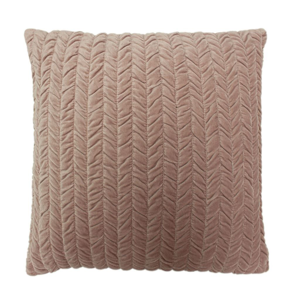 Riva Home Allure Faux Velvet 100% Cotton Cushion Cover, Blush, 45 x 45 Cm