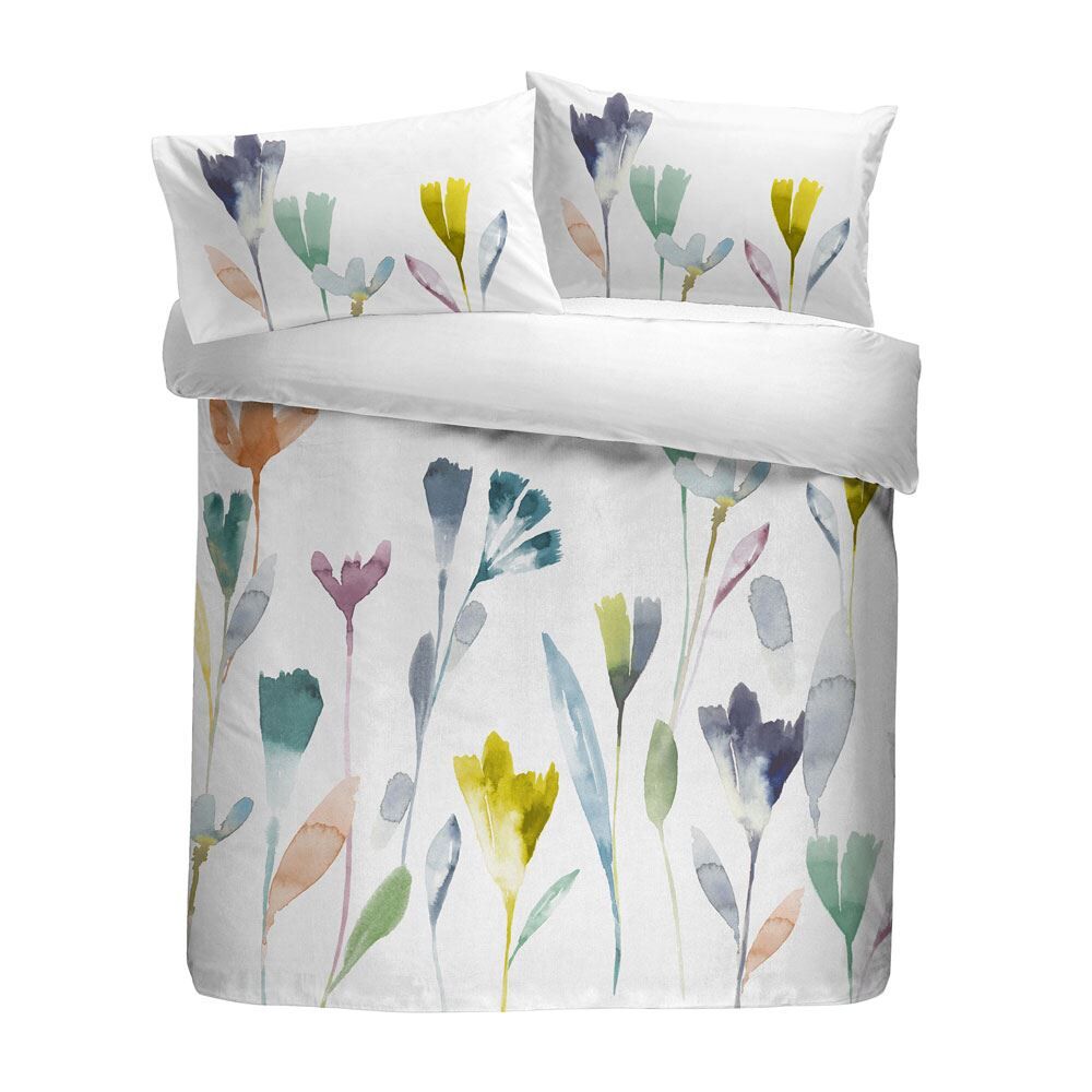 Appletree Style Pollensa Floral Watercolour Print 100% Cotton Duvet Cover Set