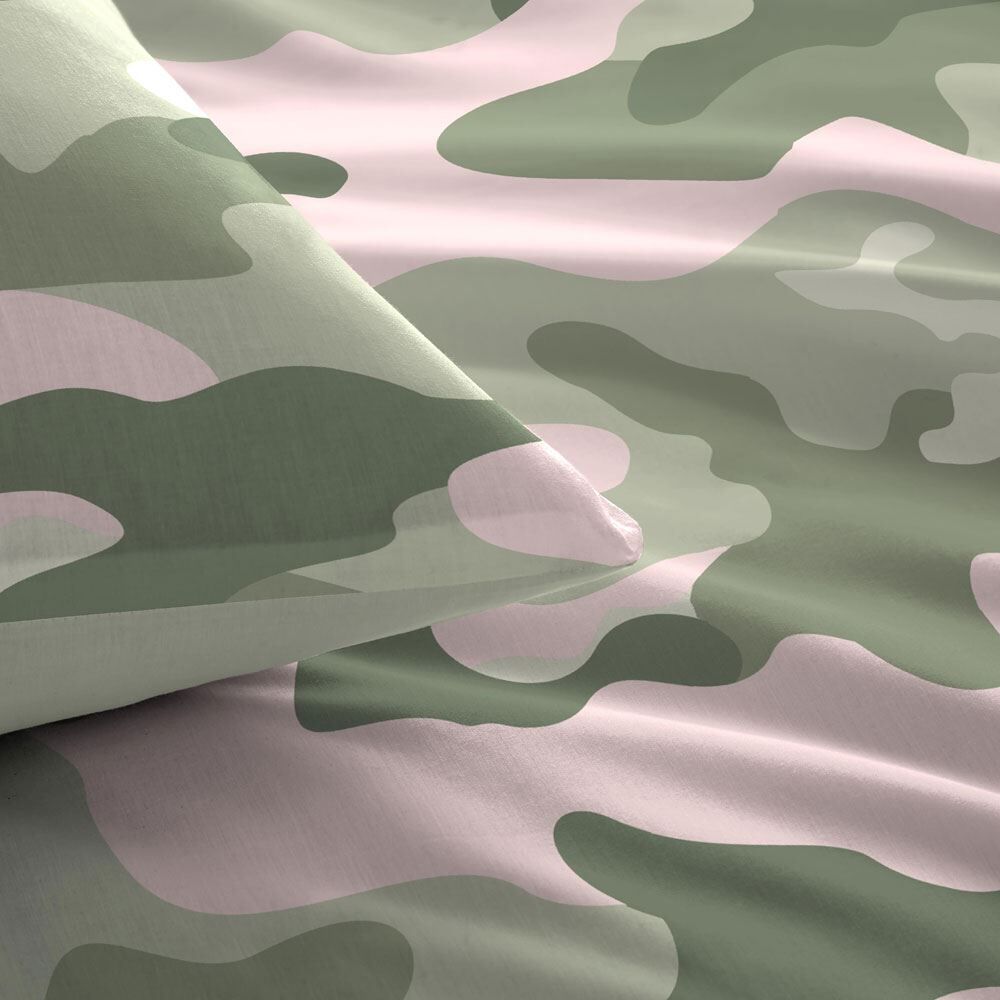 Bedlam Kids Camouflage Print Reversible Duvet Cover Set