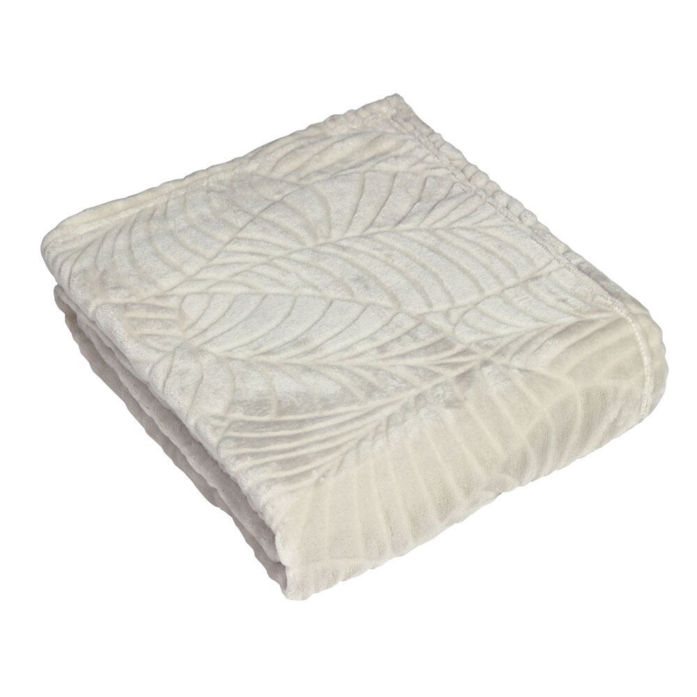 Furn Folio Leaf Heavyweight Cut Fleece Throw