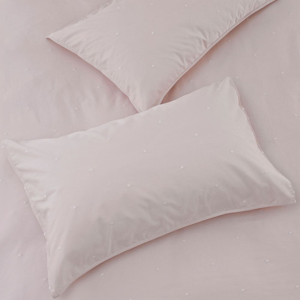 The Linen Yard Strand Embroidered Stitch 100% Cotton Housewife Pillow Case
