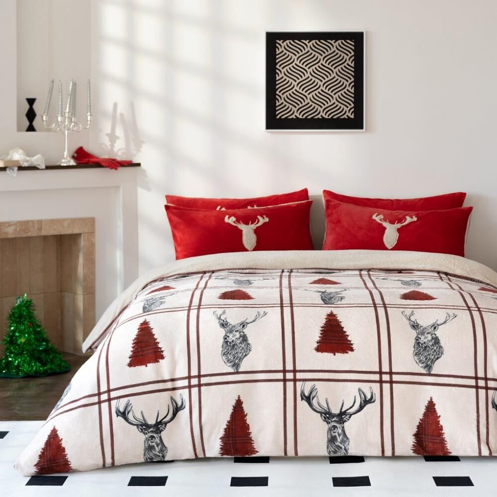 Night Zone Stag Super Soft Teddy Fleece Warm & Cosy Duvet Cover Set