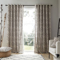 Pineapple Elephant Ziri Diamond Motif Lined Eyelet Curtains