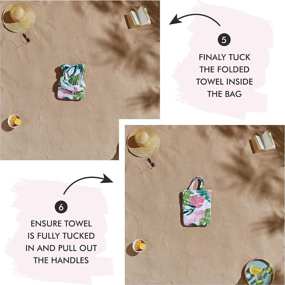 Catherine Lansfield Tropical Palm 100% Cotton Beach Towel, Pink