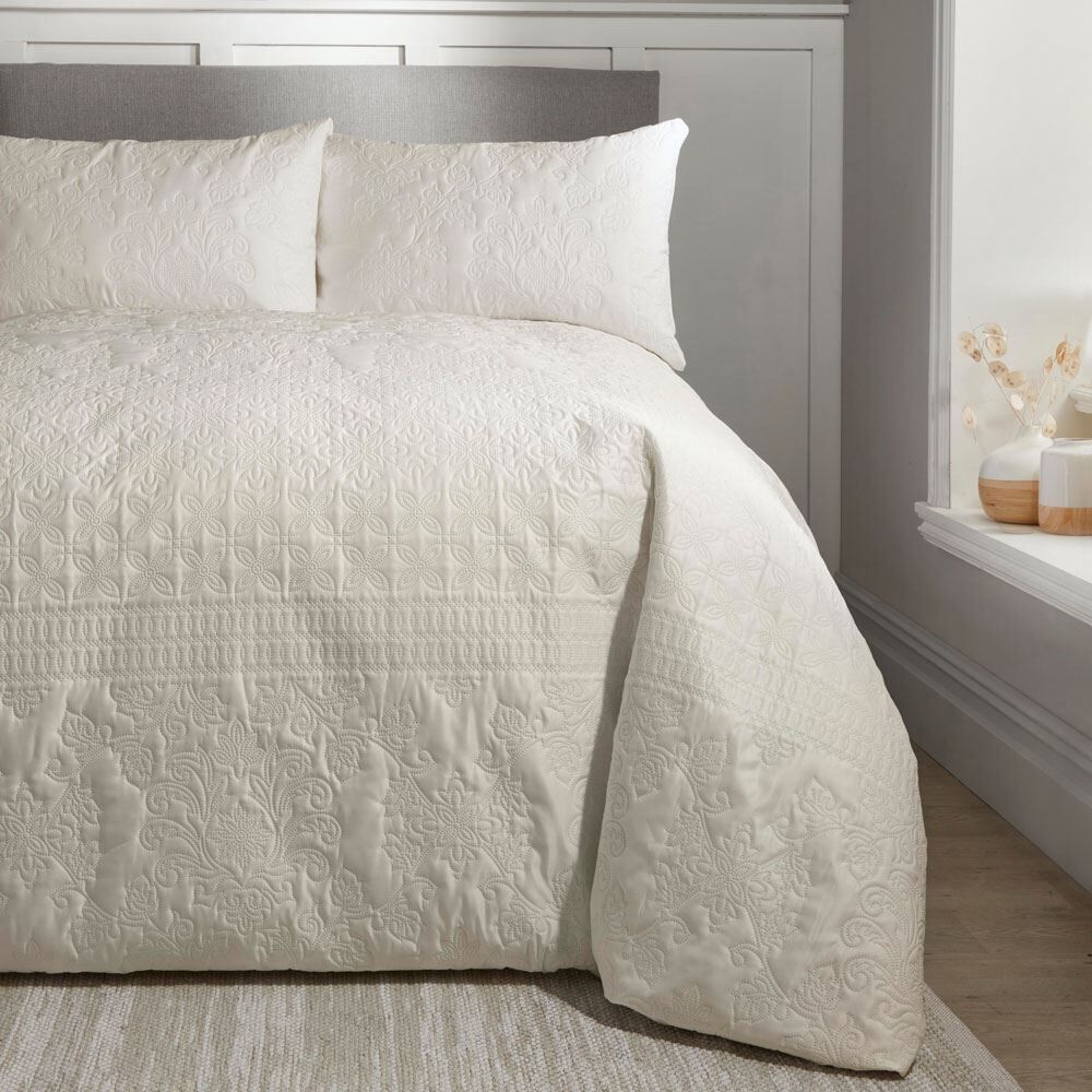 Serene Avery Stripe Pinsonic Textured Peach Skin Duvet Cover Set