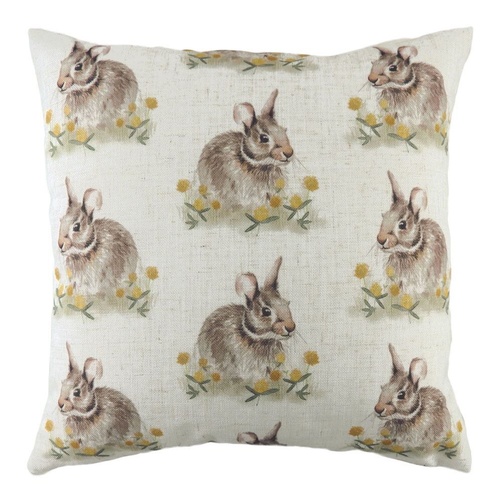 Evans Lichfield Woodland Hare Repeat Nature Print Cushion Cover, Multi, 43 x 43 Cm