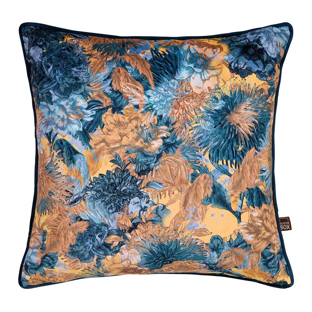 Scatter Box Miravel Floral Digital Print Feather Filled Piped Cushion