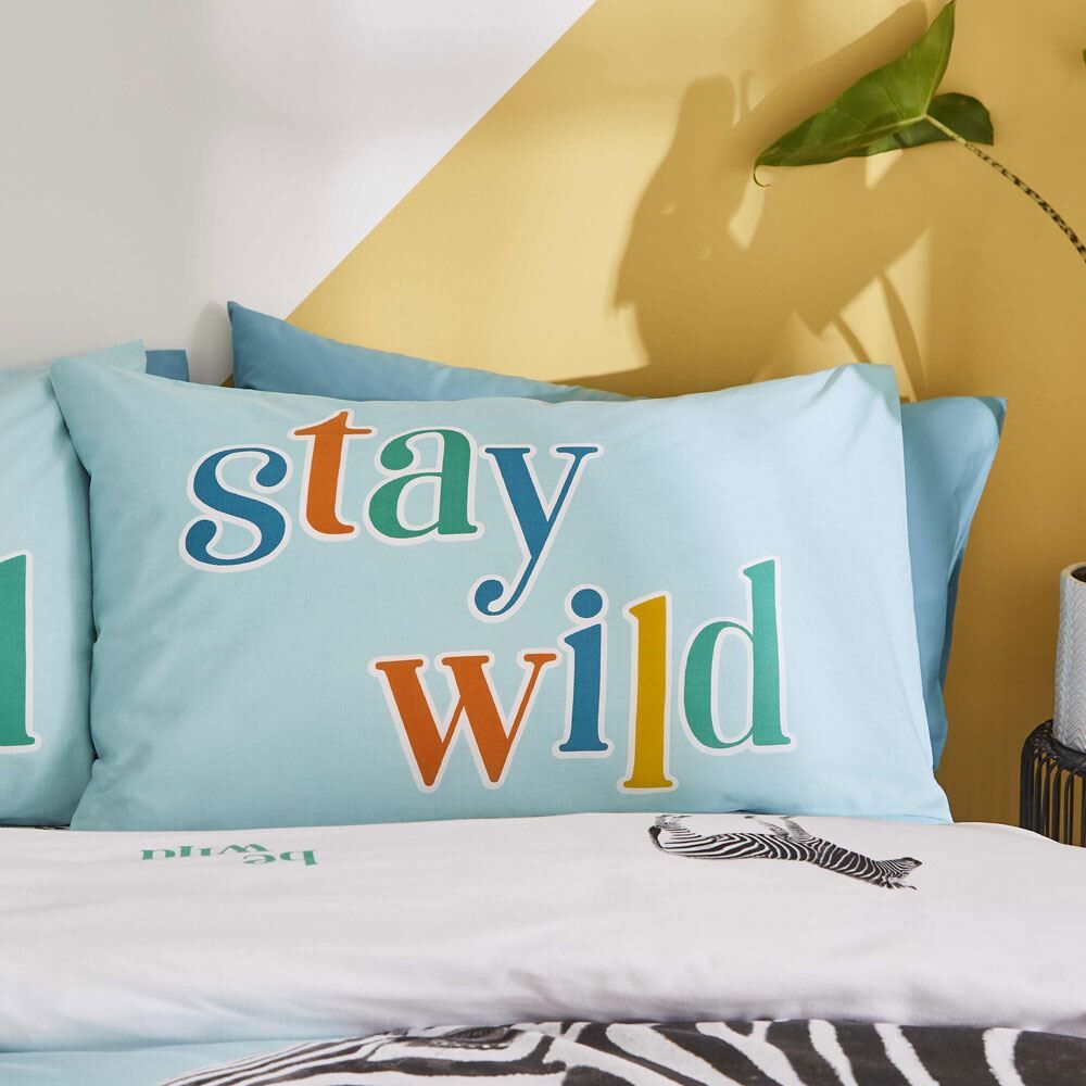 Catherine Lansfield Stay Wild Zebra Print Easy Care Reversible Duvet Cover Set
