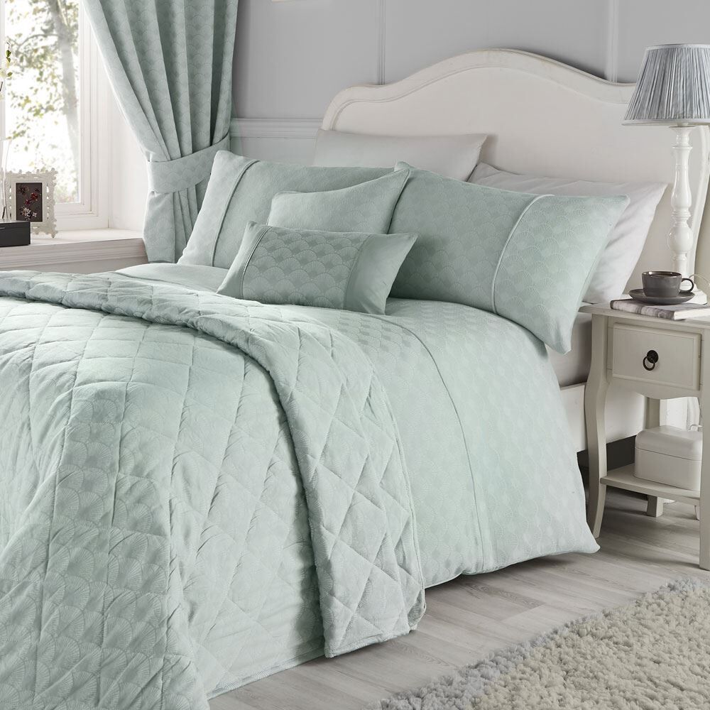 Dreams & Drapes Nouveau Fan Art Deco Woven Jacquard Duvet Cover Set