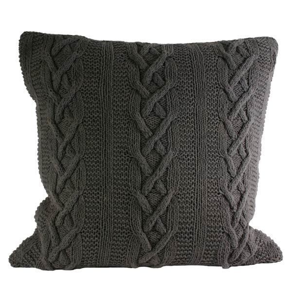 Paoletti Aran Pure Cotton Cable Knit Cushion Cover, 55 x 55 Cm