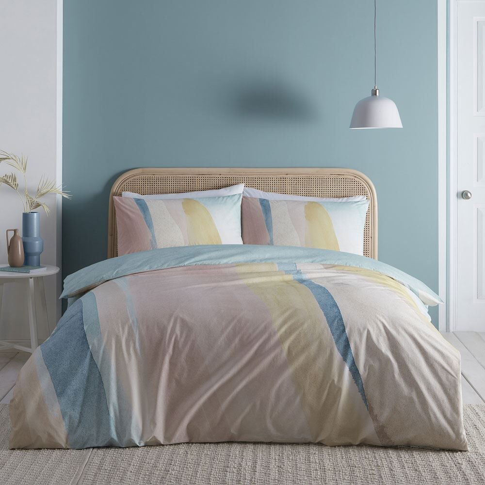 Appletree Style Peyton Watercolour Print 100% Cotton Duvet Cover Set