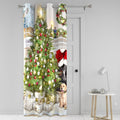 Fusion Christmas Tree Eyelet Lined Door Curtain Panel, Multi, 54 x 84 Inch