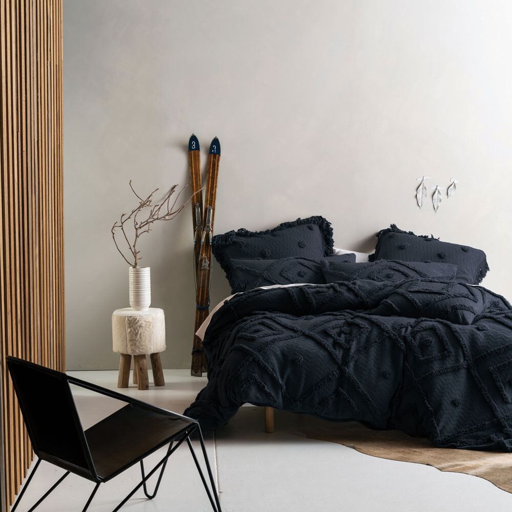 Linen House Adalyn Geometric Tufted Jacquard 100% Cotton Duvet Cover Set