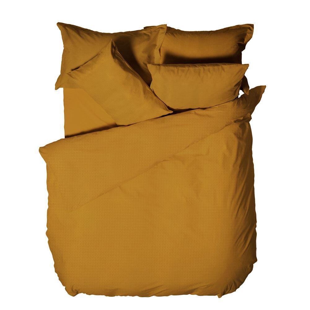 The Linen Yard Waffle 100% Cotton Duvet Cover Set