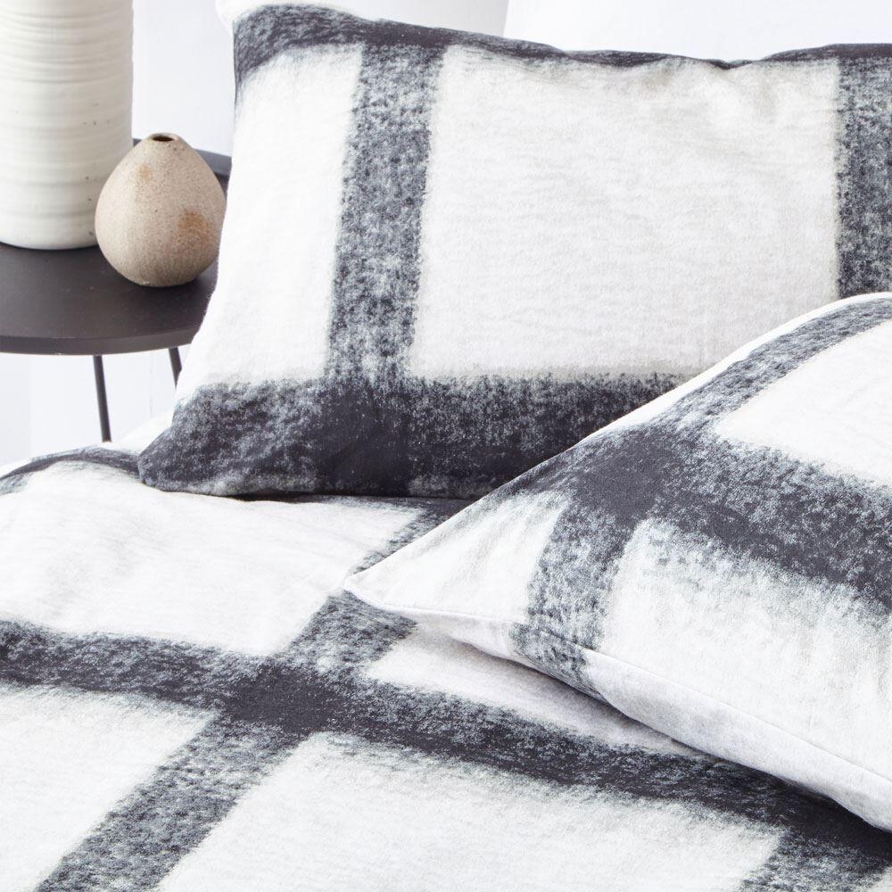 The Linen Yard Mohair Check 100% Brushed Cotton Duvet Cover Set