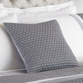 Riva Home Honeycomb Faux Silk Embellished Cushion Cover, Silver, 45 x 45 Cm
