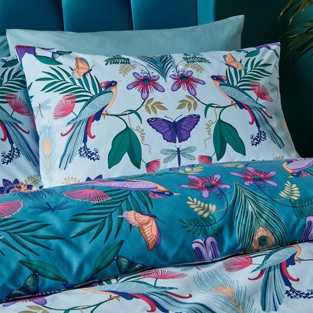 Catherine Lansfield Mya Tropical Floral Reversible Duvet Cover Set