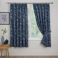 Dreams & Drapes Lorie Floral Print Lined Pencil Pleat Curtains, Blue, 66 x 72 Inch
