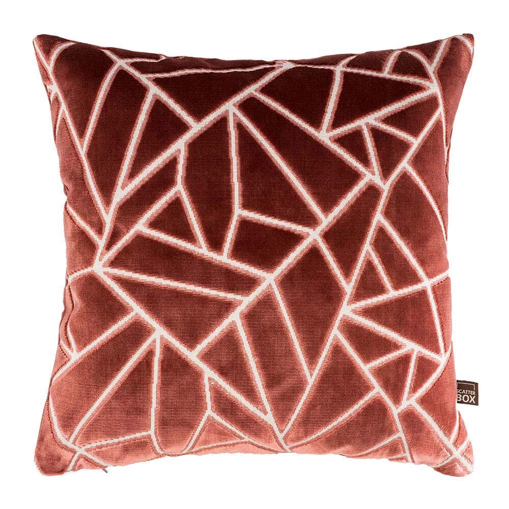 Scatter Box Veda Geometric Cut Velvet Feather Filled Cushion
