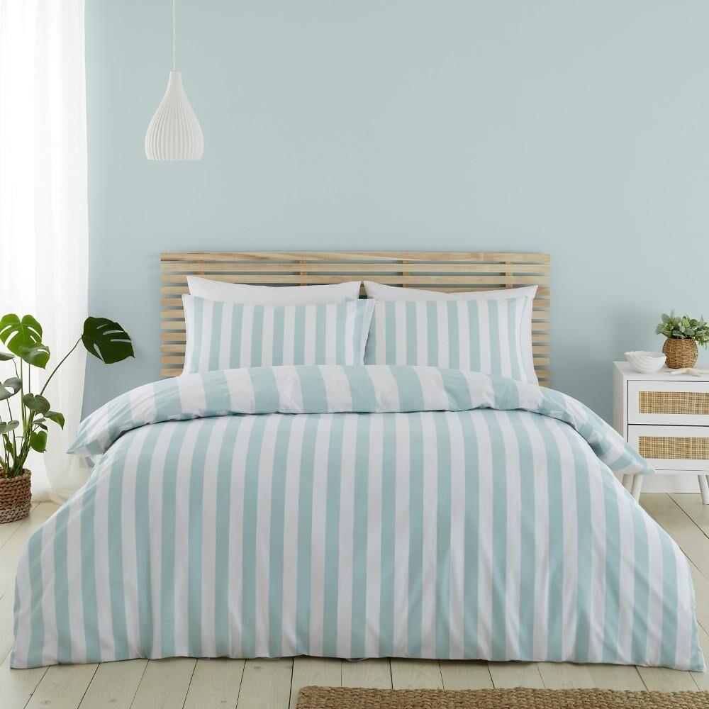 Catherine Lansfield Cove Stripe Reversible Duvet Cover Set