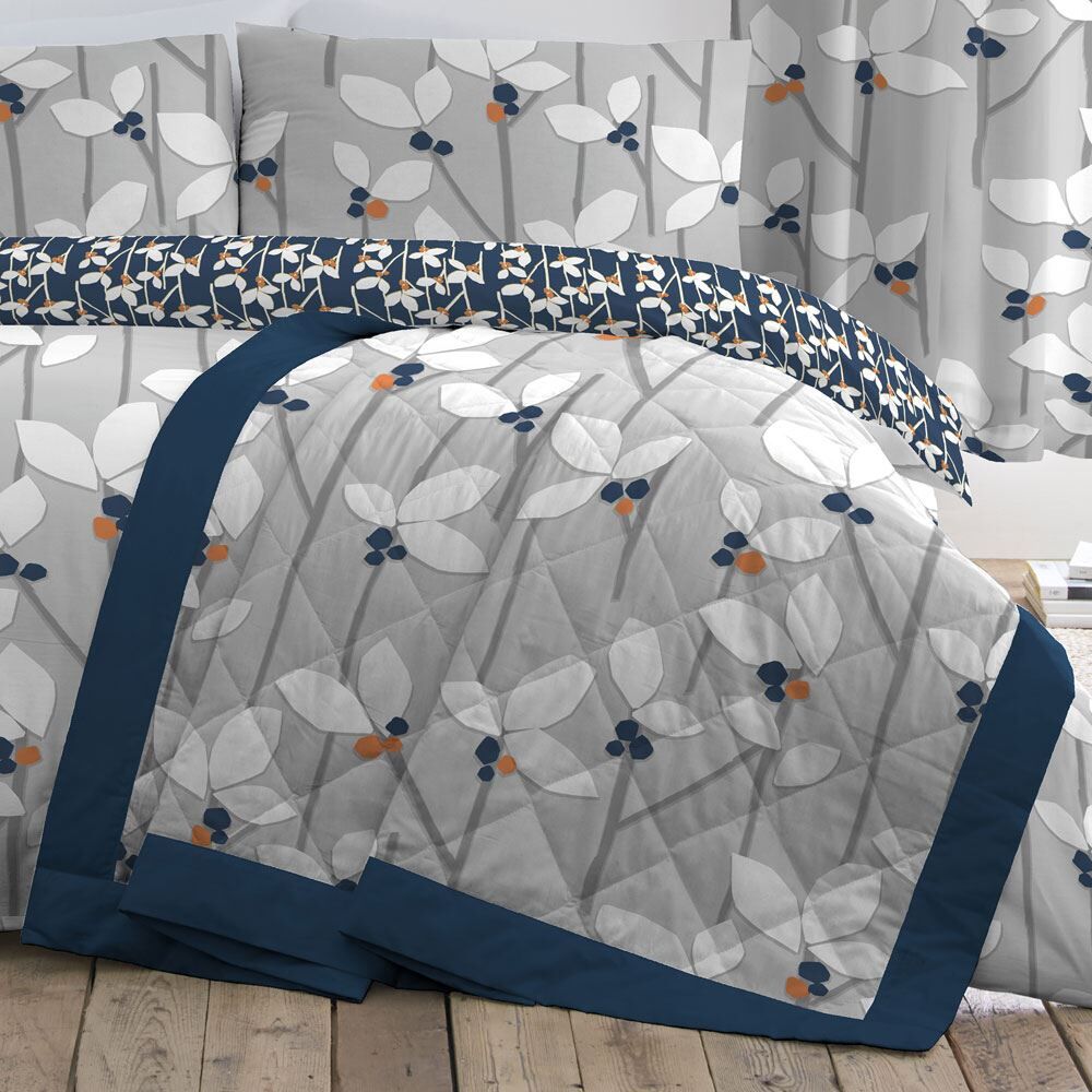 Dreams & Drapes Malmo Floral Scandi Print Quilted Bedspread
