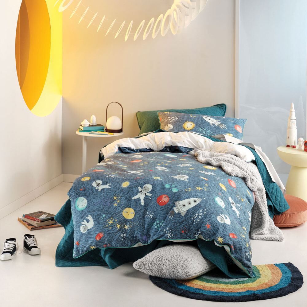 Linen House Kids Space Race Print 100% Cotton Duvet Cover Set