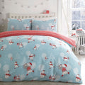 Fusion Christmas Skating Fun Print Reversible Duvet Cover Set
