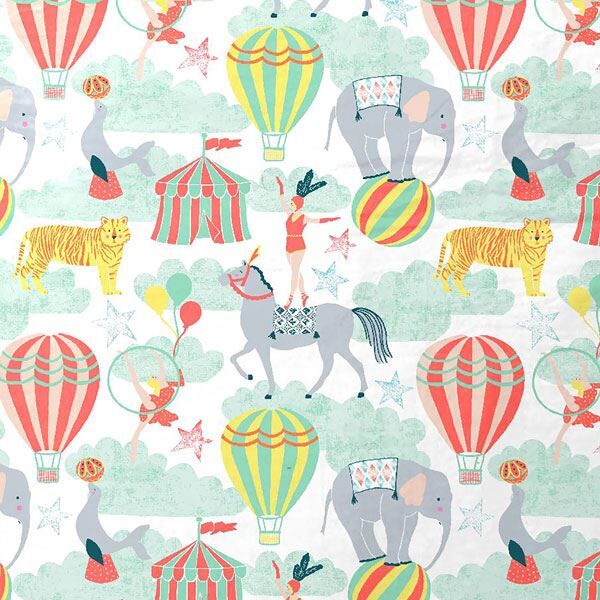 Little Big Cloud Vintage Circus Printed Reversible Duvet Cover, Multi