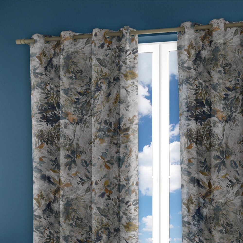 Scatter Box Seren Floral Tropical Print Eyelet Lined Curtains