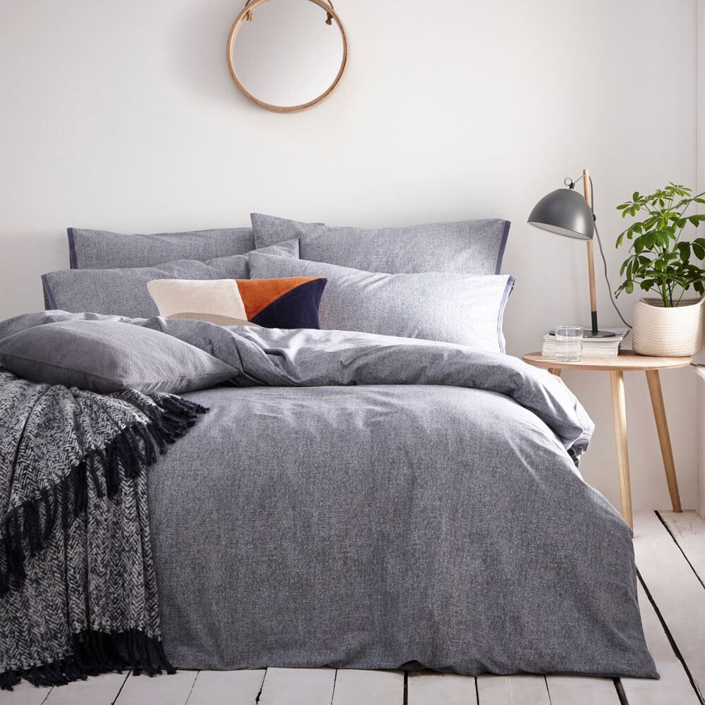 The Linen Yard Claybourne Melange Print 100% Cotton Duvet Cover Set