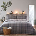 Dreams & Drapes Lodge Derwent Check 100% Brushed Cotton Reversible Duvet Cover Set