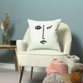Furn Features Abstract Print Recycled Polyester Cushion Cover, Ecru, 43 x 43 Cm