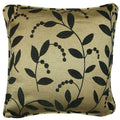 Linens Limited Chenille Leaf Filled Cushion, Black, 43 x 43 Cm