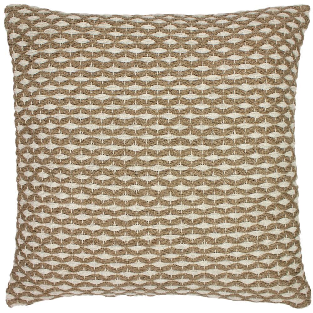 Furn Iksha Geometric 100% Cotton Cushion Cover, Natural, 45 x 45 Cm