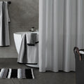 Catherine Lansfield Textured Stripe Water Repellent Shower Curtain, Silver Grey