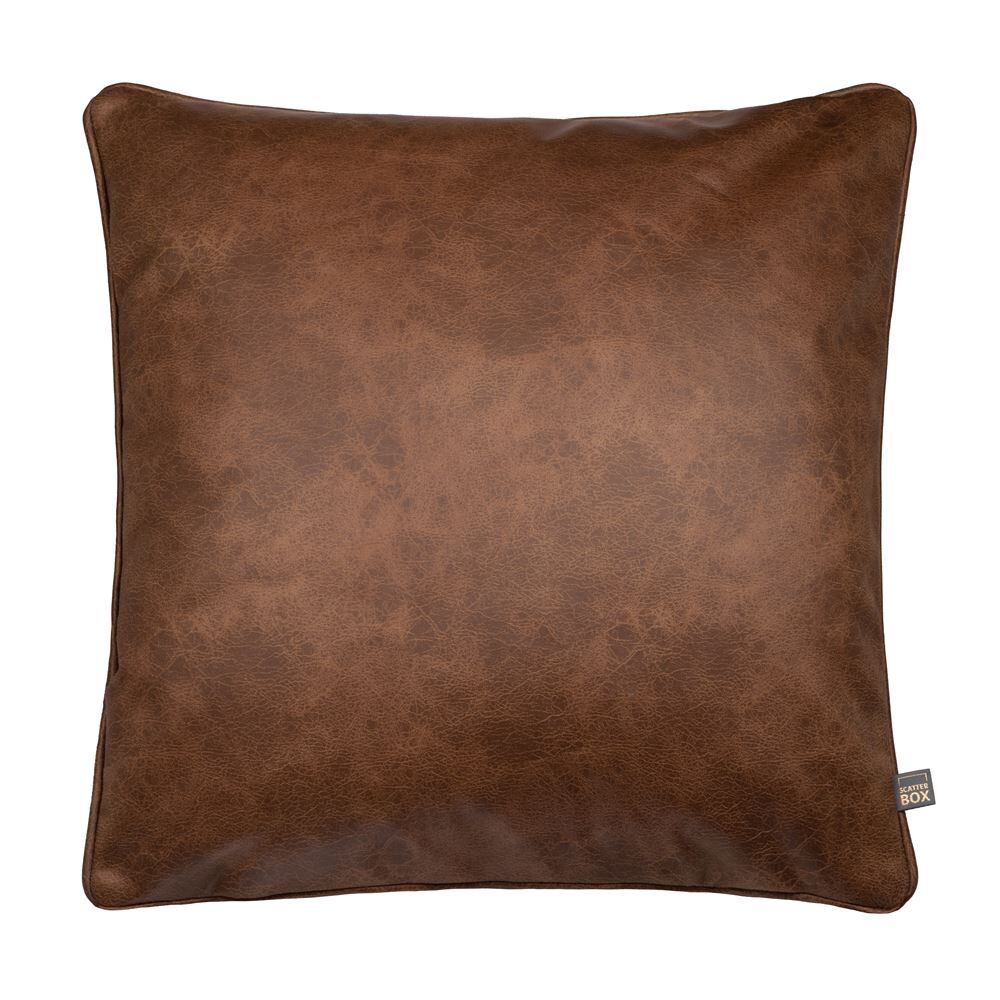 Scatter Box Nanouk Vegan Leather Textured Feather Filled Piped Edge Cushion