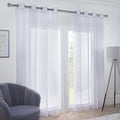 Emma Barclay Aries Voile Eyelet Curtain Panel, White, 57 x 54 Inch