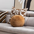 Scatter Box Ralph Faux Fur Feather Filled Ball Shaped Cushion, Cognac, 30 Cm Diameter