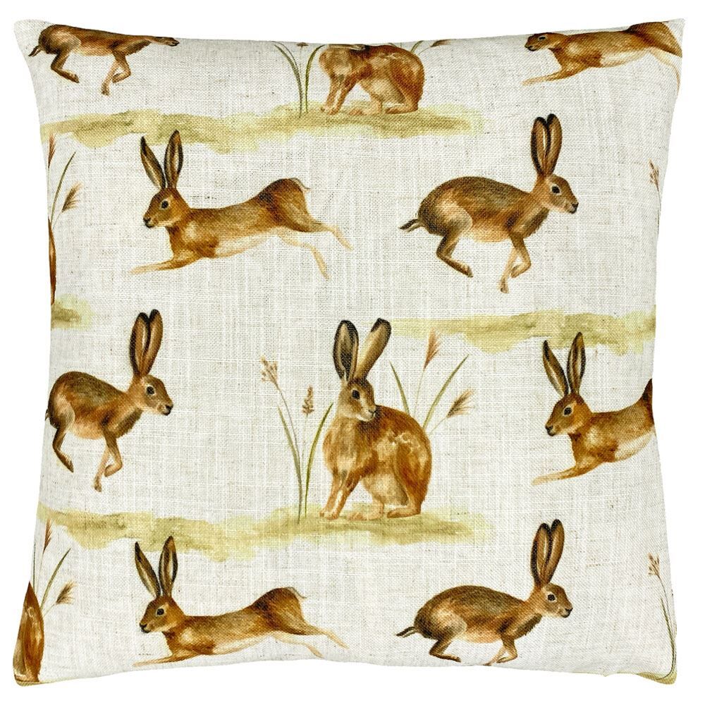 Evans Lichfield Country Running Hares Print Cushion Cover