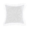 Linen House Manisha Medallion Tufted Chenille 100% Cotton Continental Pillow Case, White