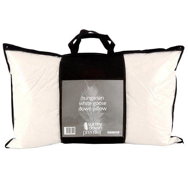 Die Zudecke Hungarian White Goose Down Bolster Pillow, 19 x 36 Inch