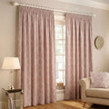Paoletti Olivia Lattice Embroidery Lined Pencil Pleat Curtains