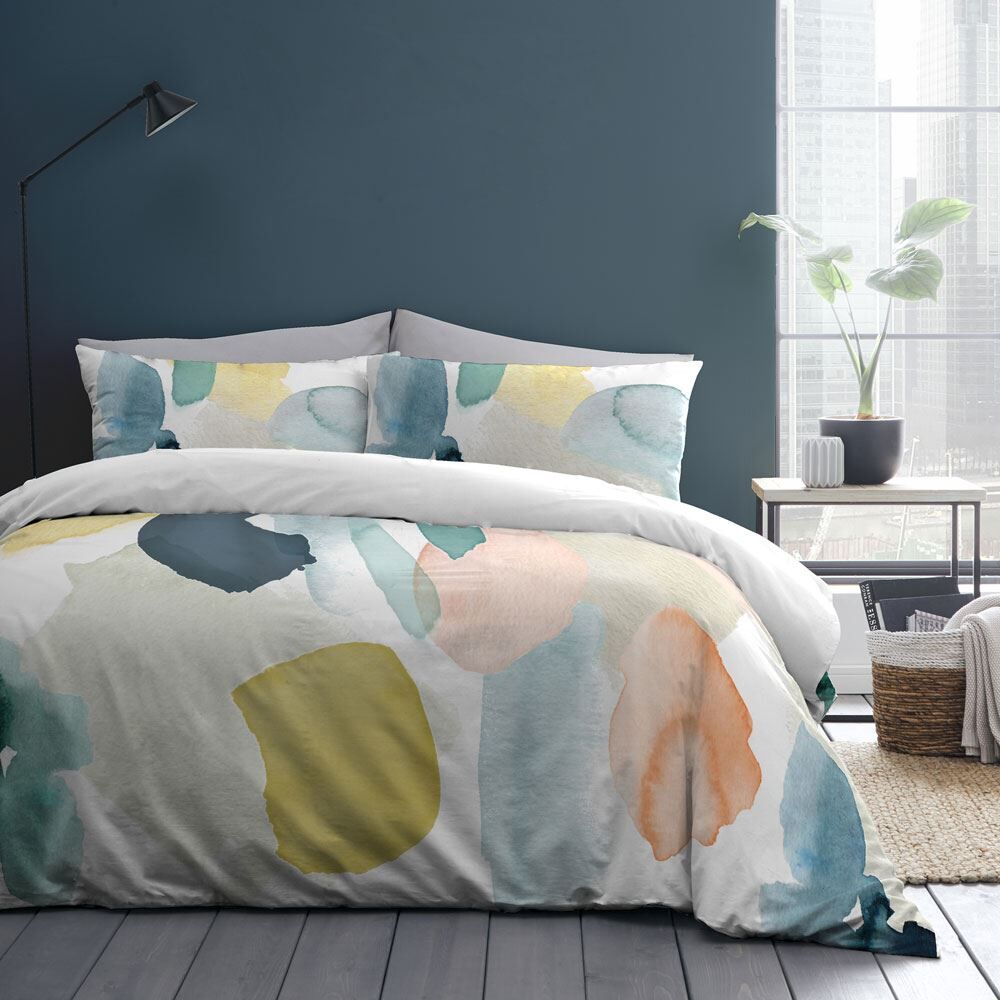 Appletree Style Solice Floral Watercolour Print 100% Cotton Duvet Cover Set