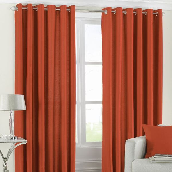 Riva Home Fiji Faux Silk Eyelet Lined Curtains