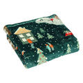 Furn Christmas Winter Pine Print Super Soft Fleece Throw, Pine Green, 130 x 150 Cm