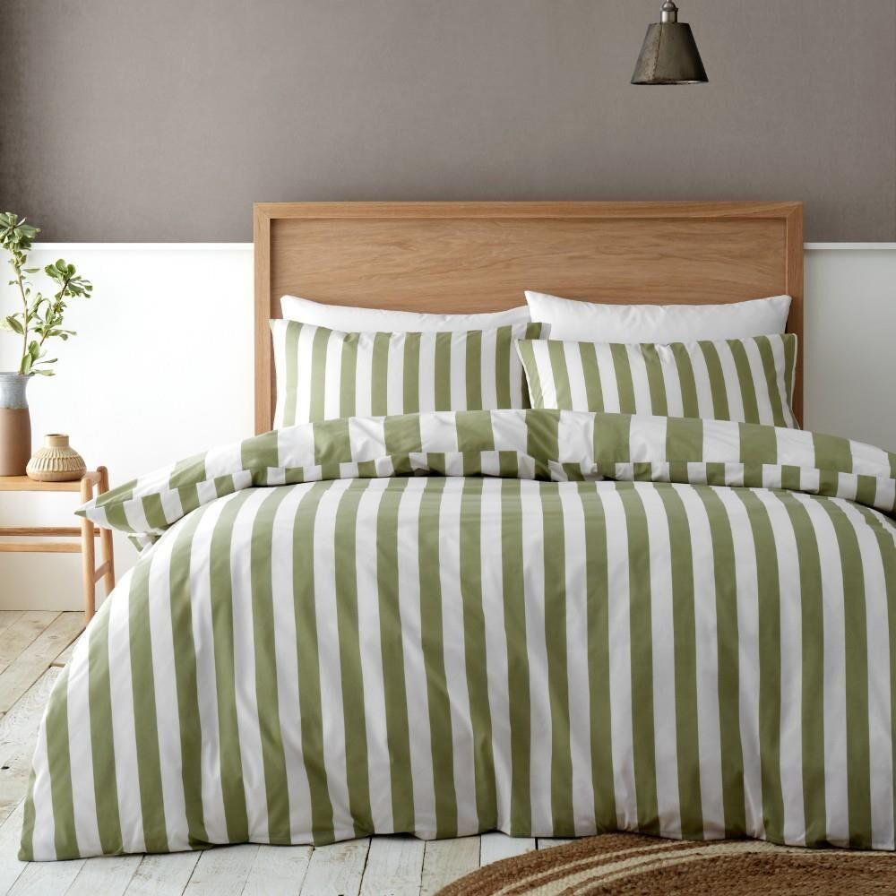 Catherine Lansfield Cove Stripe Reversible Duvet Cover Set