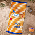 Catherine Lansfield Hot Dog 100% Cotton Beach Towel, Orange