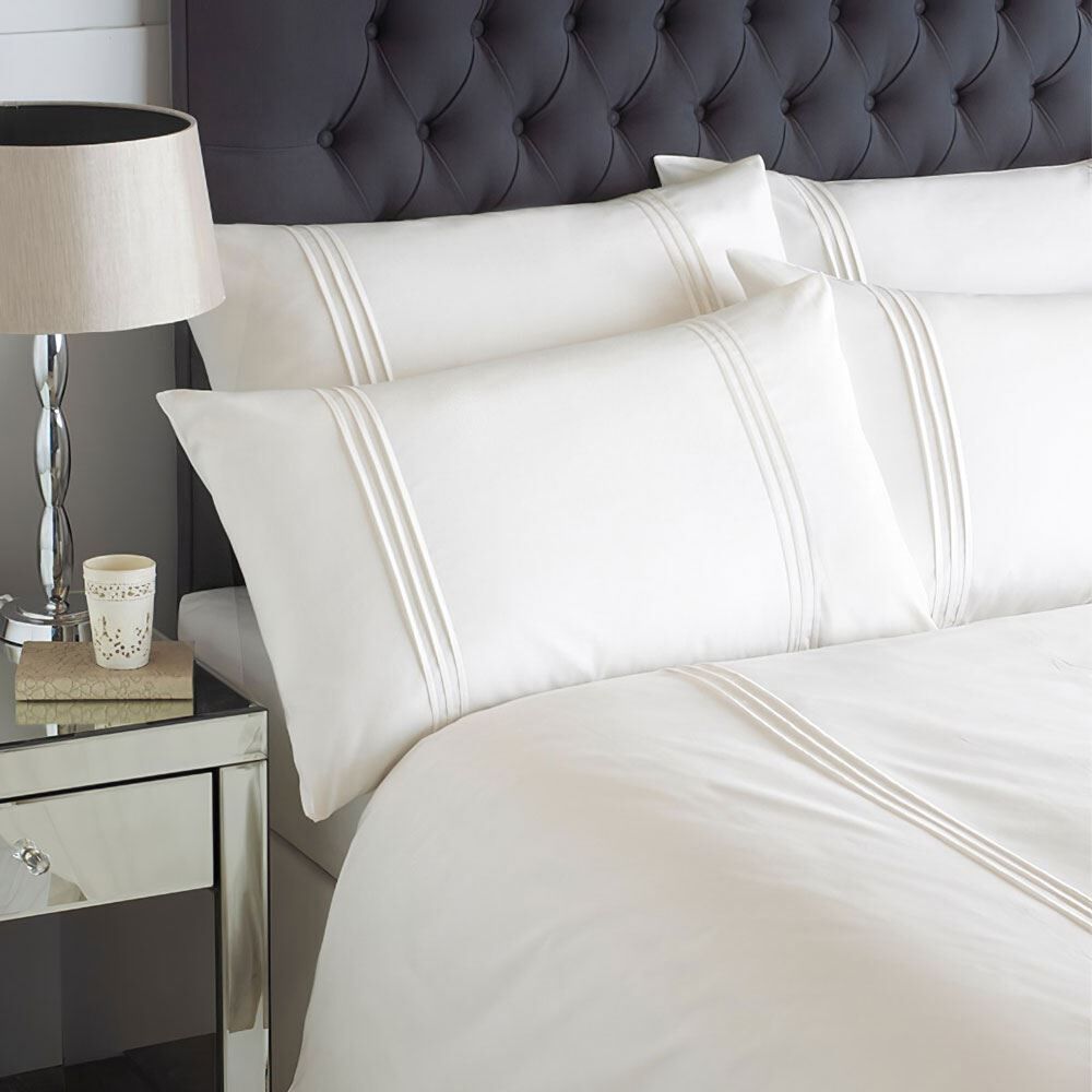 Linens Limited Linear Pleated Duvet Cover & Pillow Case Set
