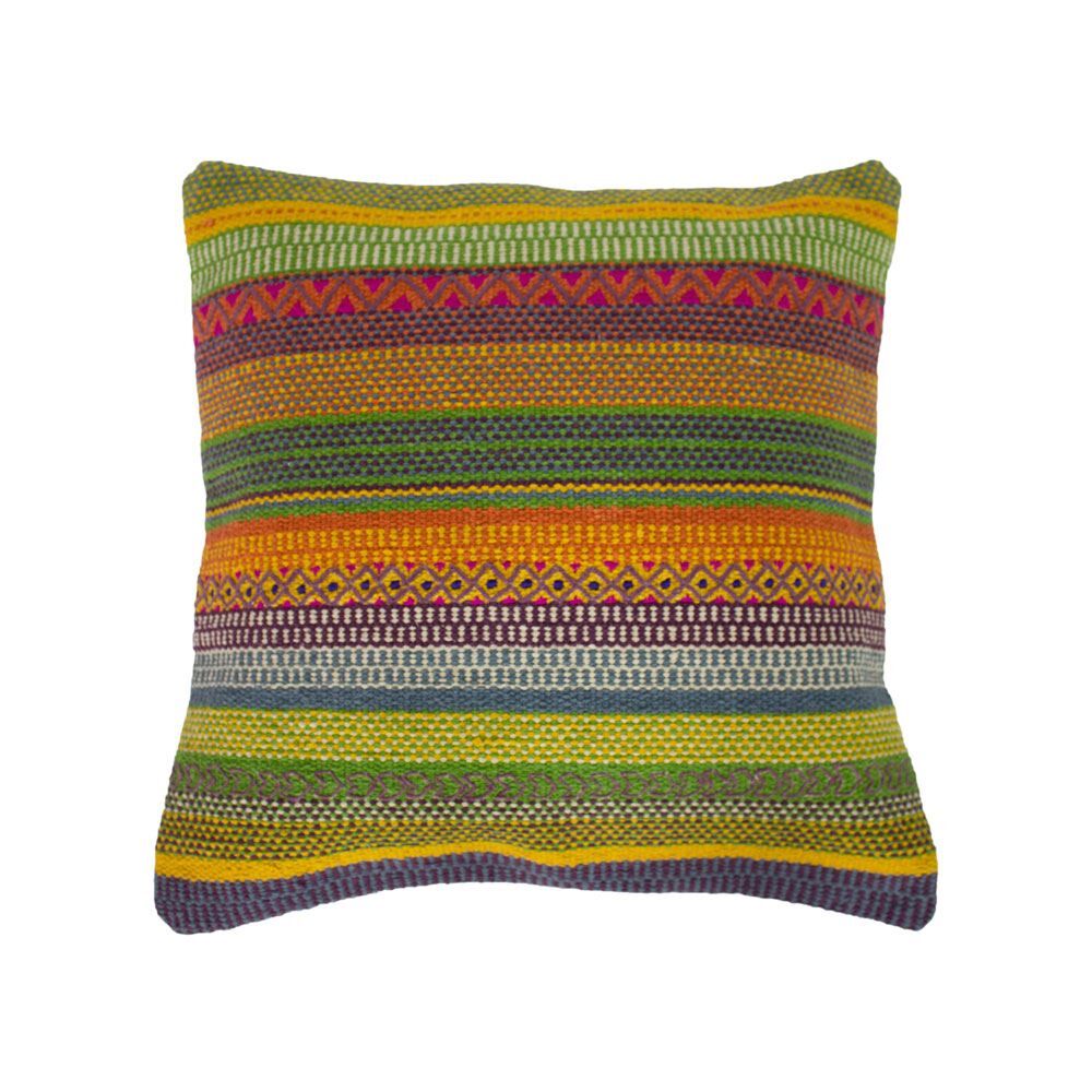 Riva Home Novah Woven Stripe Cotton Rich Cushion Cover, Multi, 50 x 50 Cm